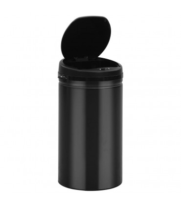 vidaXL Automatic Sensor Dustbin 50 L Carbon Steel Black