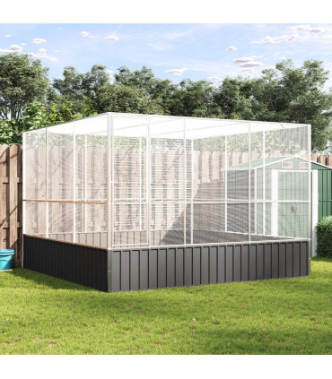 vidaXL Aviary Silver 311x307x212 cm Steel