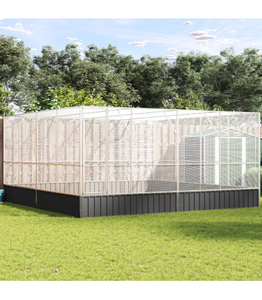 vidaXL Aviary Silver 418x414x212 cm Steel