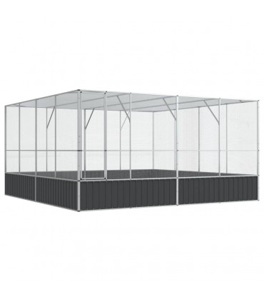 vidaXL Aviary Silver 418x414x212 cm Steel