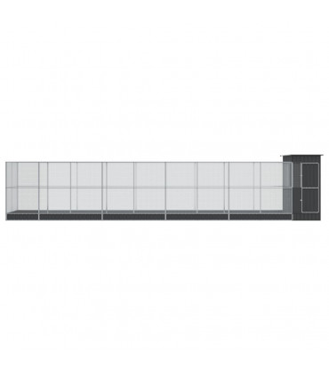 vidaXL Aviary with Extension Silver 1037x203x216 cm Steel