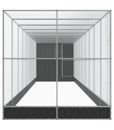 vidaXL Aviary with Extension Silver 1037x203x216 cm Steel