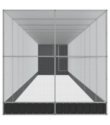 vidaXL Aviary with Extension Silver 1244x203x216 cm Steel