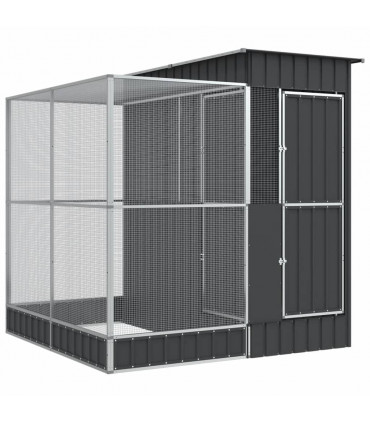 vidaXL Aviary with Extension Silver 209x203x216 cm Steel