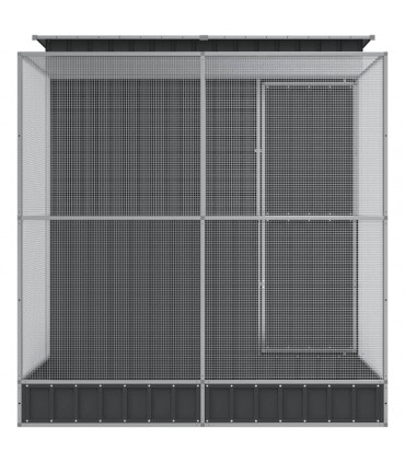 vidaXL Aviary with Extension Silver 209x203x216 cm Steel