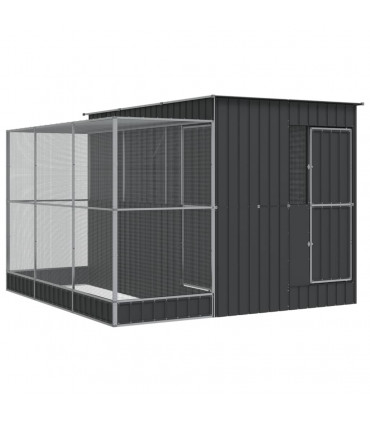 vidaXL Aviary with Extension Silver 290x303x216 cm Steel