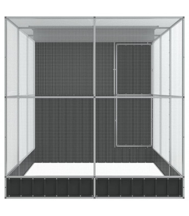 vidaXL Aviary with Extension Silver 416x203x216 cm Steel