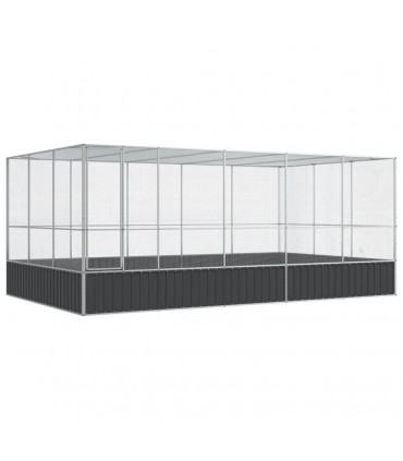 vidaXL Aviary with Extension Silver 518x307x212 cm Steel