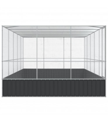 vidaXL Aviary with Extension Silver 518x307x212 cm Steel