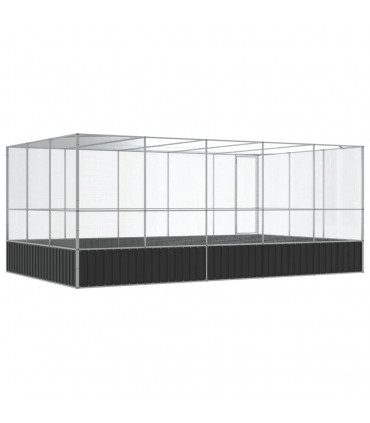 vidaXL Aviary with Extension Silver 518x307x212 cm Steel