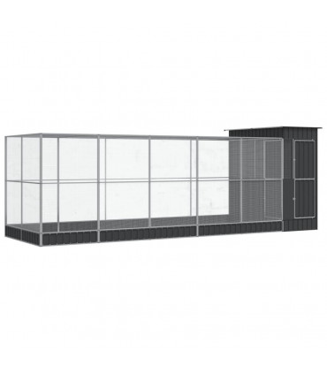 vidaXL Aviary with Extension Silver 623x203x216 cm Steel
