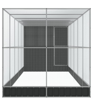 vidaXL Aviary with Extension Silver 623x203x216 cm Steel