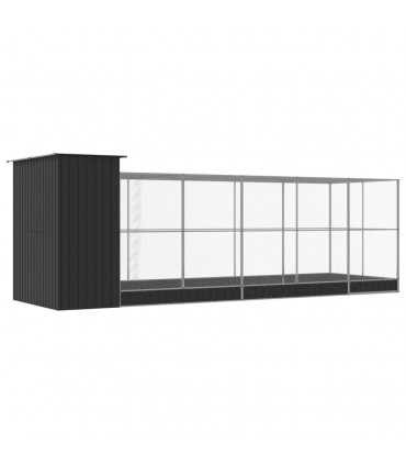 vidaXL Aviary with Extension Silver 623x203x216 cm Steel