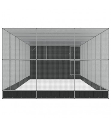 vidaXL Aviary with Extension Silver 911x303x216 cm Steel