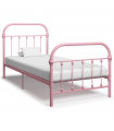 vidaXL Bed Frame Pink Metal 90x200 cm