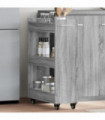 vidaXL Cabinet with Wheels Grey Sonoma 60x22x79 cm Engineered Wood