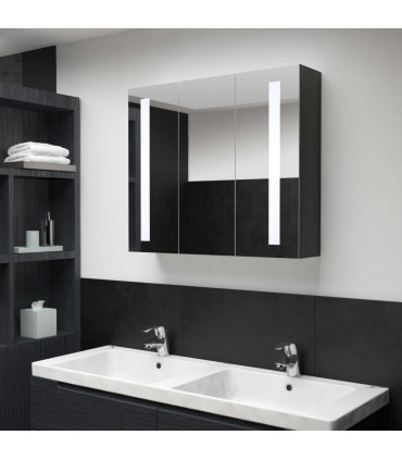 vidaXL LED Bathroom Mirror Cabinet 89x14x62 cm