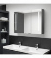 vidaXL LED Bathroom Mirror Cabinet 89x14x62 cm Grey