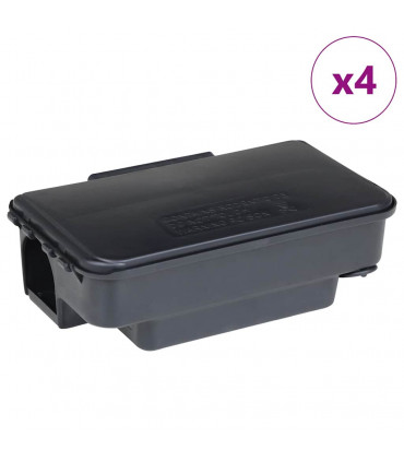 vidaXL Mouse Traps 4 pcs Black 22x12.5x7.5 cm