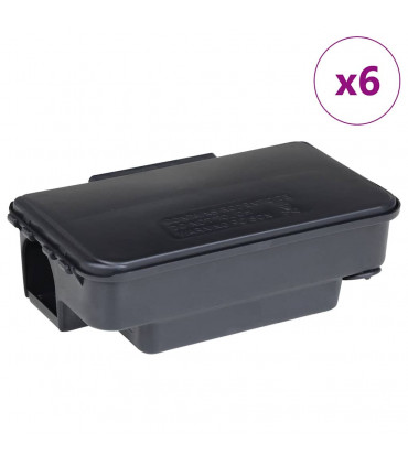vidaXL Mouse Traps 6 pcs Black 22x12.5x7.5 cm