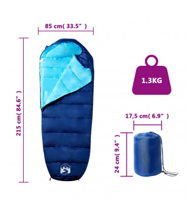 vidaXL Mummy Sleeping Bag for Adults Camping 3 Seasons