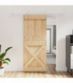 vidaXL Sliding Door with Hardware Set 85x210 cm Solid Wood Pine