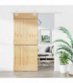 vidaXL Sliding Door with Hardware Set 90x210 cm Solid Wood Pine