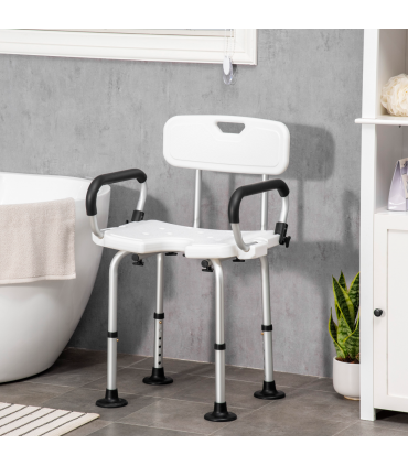 Adjustable Shower Stool with Suction Foot Pads for Elderly Disabled