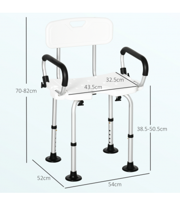 Adjustable Shower Stool with Suction Foot Pads for Elderly Disabled