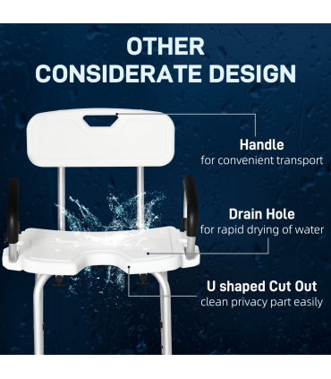 Adjustable Shower Stool with Suction Foot Pads for Elderly Disabled