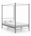Canopy Bed Frame Grey Metal 120x200 cm