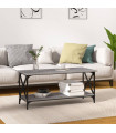 Coffee Table Grey Sonoma 100x45x45 cm Engineered Wood and Iron
