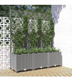 vidaXL Garden Planter with Trellis Light Grey 120x40x136 cm PP