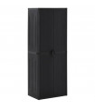 Garden Storage Cabinet Black 65x45x172 cm PP Rattan