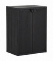 Garden Storage Cabinet Black 65x45x88 cm PP Rattan