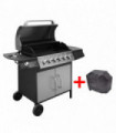 Gas Barbecue Grill 6+1 Cooking Zone Black and Silver