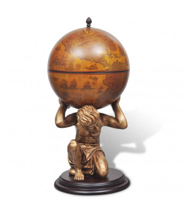Globe Bar Wine Stand Atlas Design 42x42x85 cm