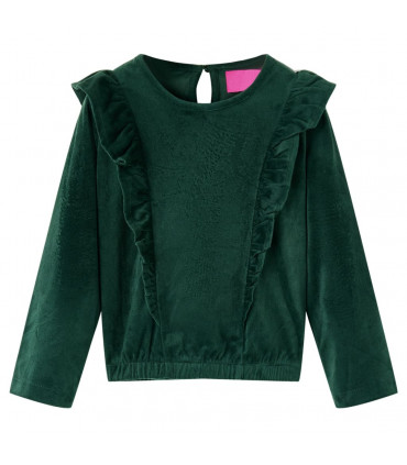 Kids' Blouse with Ruffles Dark Green 104