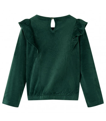 Kids' Blouse with Ruffles Dark Green 104