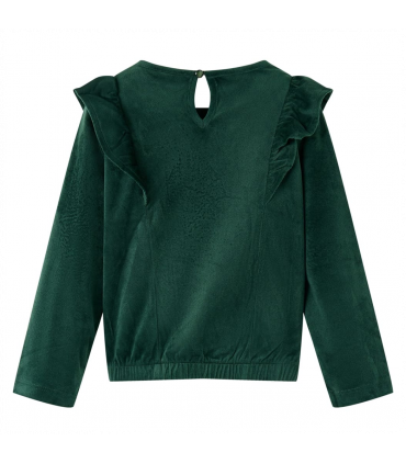 Kids' Blouse with Ruffles Dark Green 116