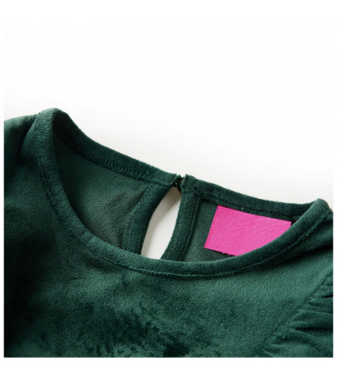 Kids' Blouse with Ruffles Dark Green 116