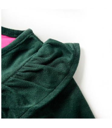 Kids' Blouse with Ruffles Dark Green 128