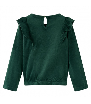 Kids' Blouse with Ruffles Dark Green 140