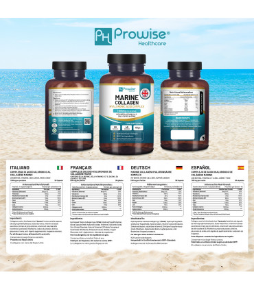 Marine Collagen with Hyaluronic Acid Complex 1100mg  90 Capsules I For Women and Men I Made in UK by Prowise