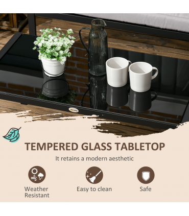 Outsunny 4 Piece Garden Furniture Set w/ Breathable Mesh Pocket, Light Grey