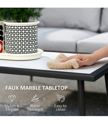 Outsunny 4 Piece Garden Furniture Set with Cushions for Patio, Light Grey