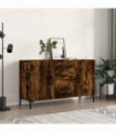 vidaXL Sideboard Smoked Oak 100x36x60 cm Engineered Wood