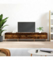 vidaXL TV Cabinet Smoked Oak 150x36x30 cm Engineered Wood