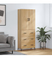vidaXL Highboard Sonoma Oak 69.5x34x180 cm Engineered Wood