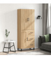 vidaXL Highboard Sonoma Oak 69.5x34x180 cm Engineered Wood